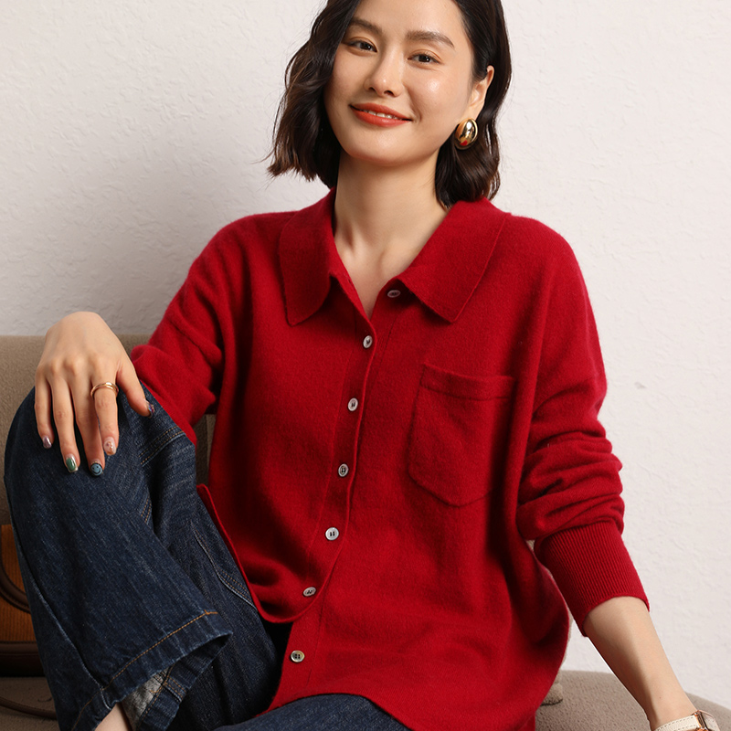 Wool Coat Peacoat - Sweater rajut wanita, kardigan musim gugur
