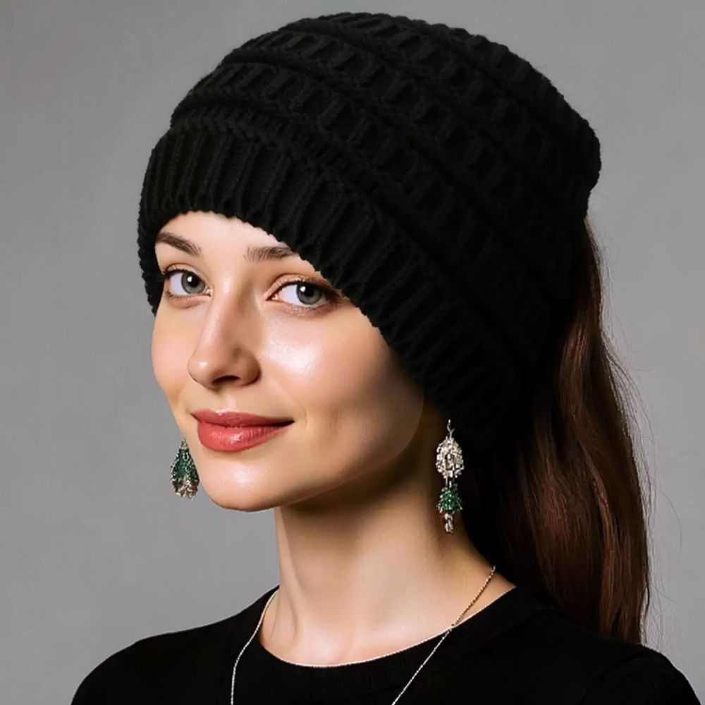 Fleece Ear Warmer Band - Ikat Kepala Rajut untuk Wanita, Ikat