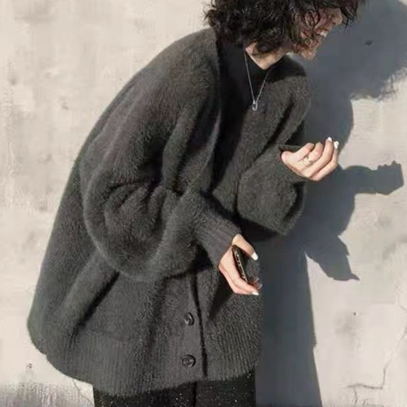 Sweater Rajut Imitasi Bulu Min - Wool Coat Peacoat ulasan dan harga